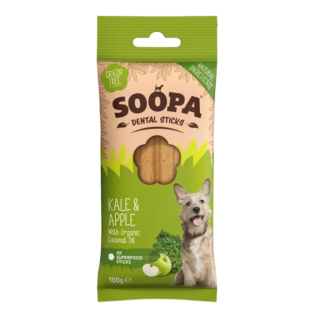 SOOPA Dental Sticks with Kale & Apple 4pk