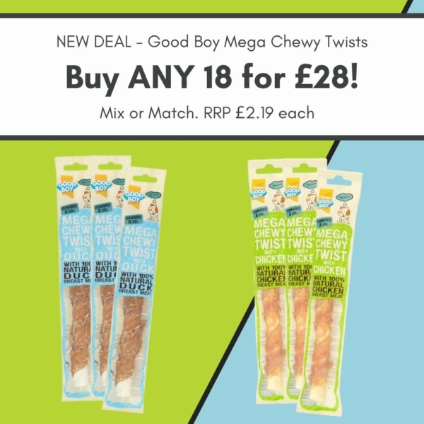Good Boy Mega Chewy Twists Case Deal ANY 18 for £28! (Mix & Match)