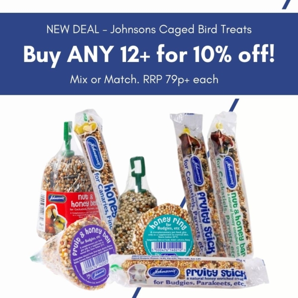Johnsons Caged Bird Treats ANY 12+ for 10% off! (Mix & Match)