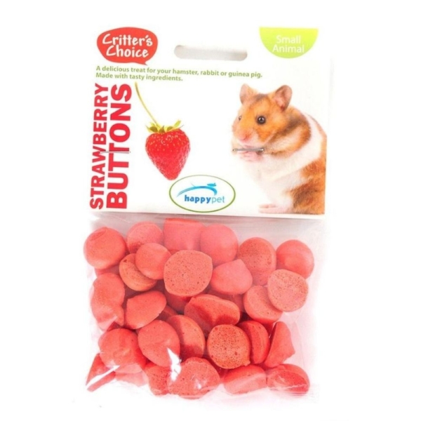 Critters Choice Strawberry Buttons Treats 40g