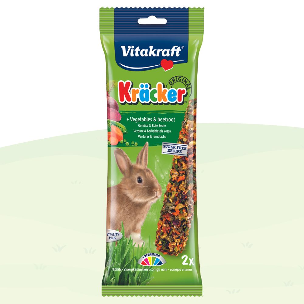 Vitakraft Kracker Sticks Rabbit Treats Vegetables & Beetroot 2pcs