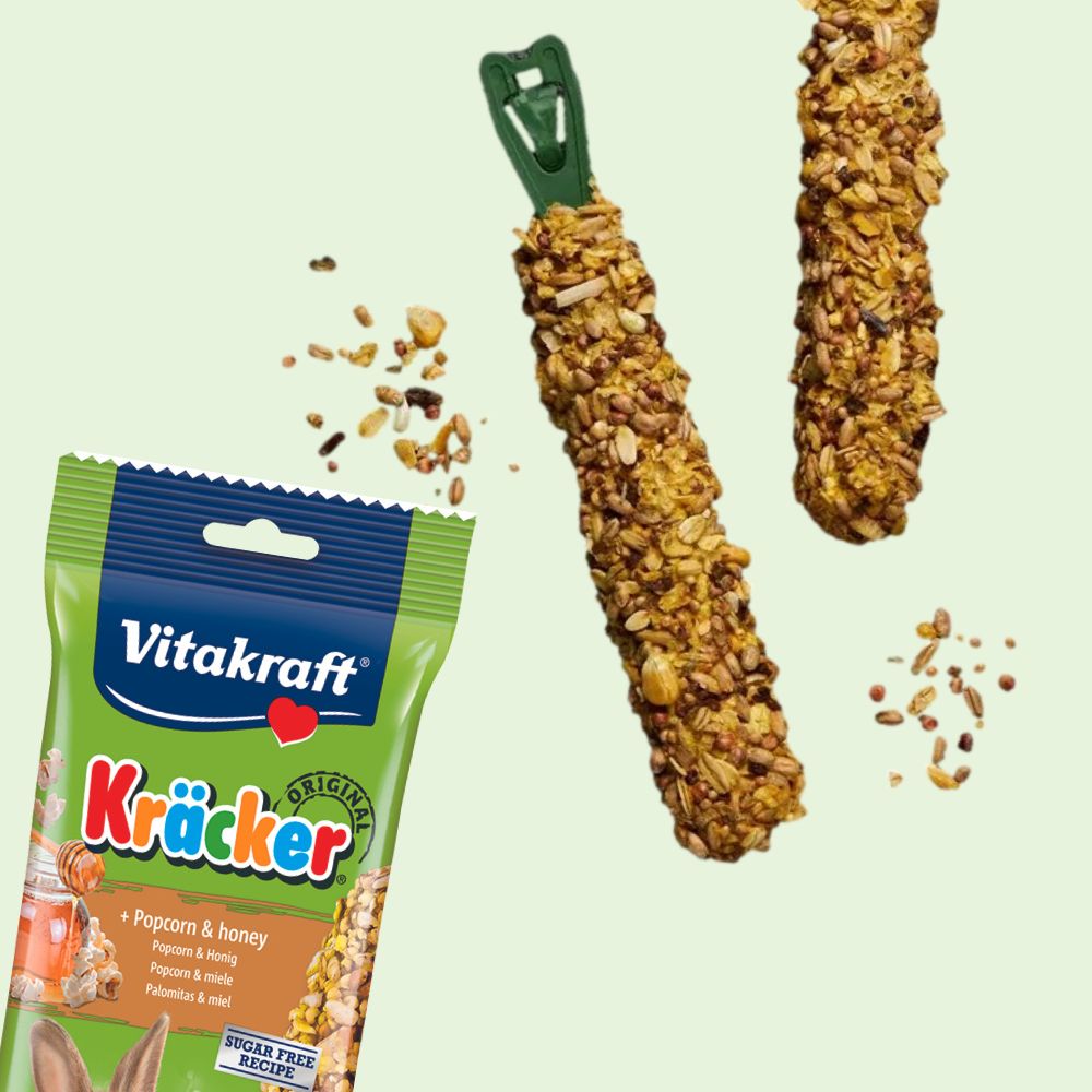 Vitakraft Kracker Sticks Rabbit Treats Popcorn & Honey 2pc