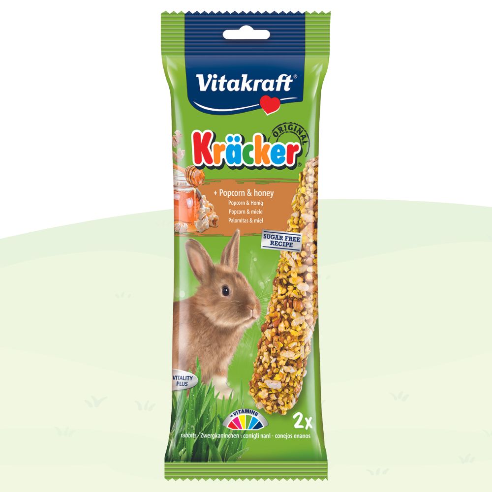 Vitakraft Kracker Sticks Rabbit Treats - Popcorn & Honey 2pc