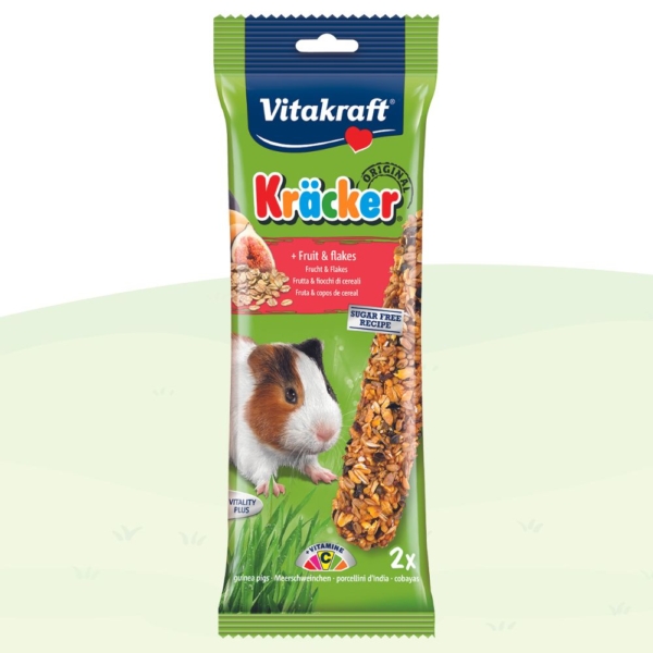 Vitakraft Kracker Sticks Guinea Pig Treats Fruit & Flakes 2pc