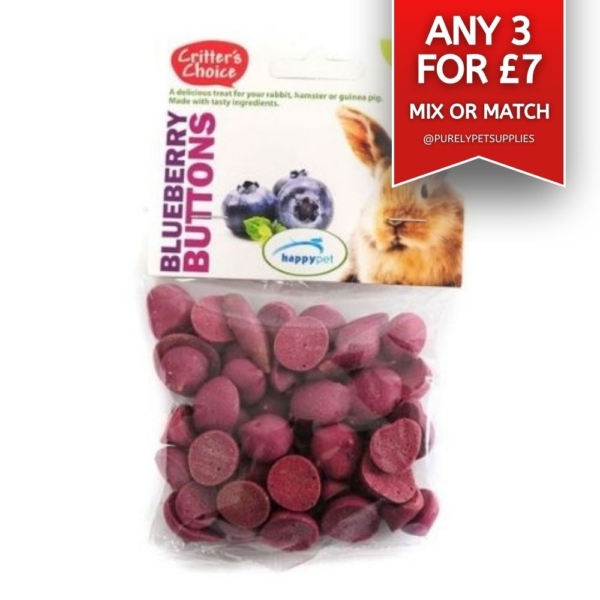Critters Choice Blueberry Buttons Treats 40g OFFER 3 for £7