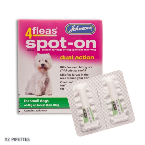 Johnsons 4Fleas Spot On for Small Dogs 2pk PP9128