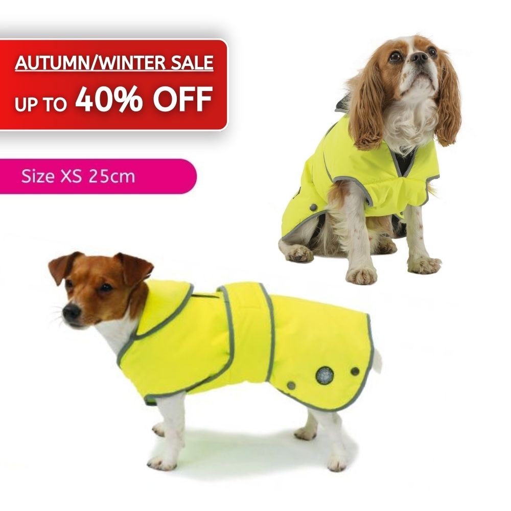 ANCOL Stormguard Hi Vis Dog Coat XS 25cm Autumn/Winter Sale