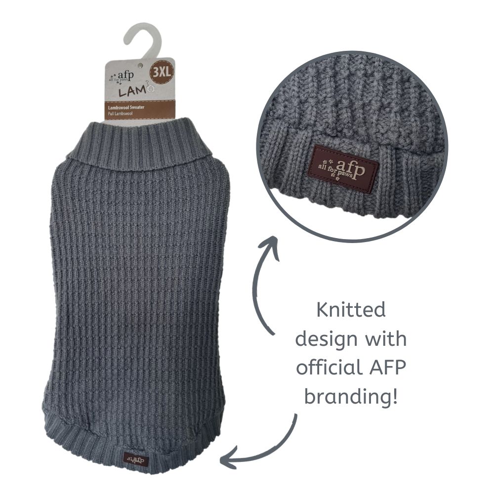 All for Paws Lambswool Sweater Grey 50cm 3XL