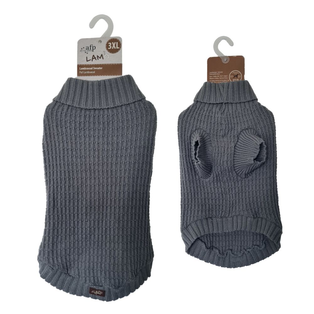 All for Paws Lambswool Sweater Grey 50cm 3XL