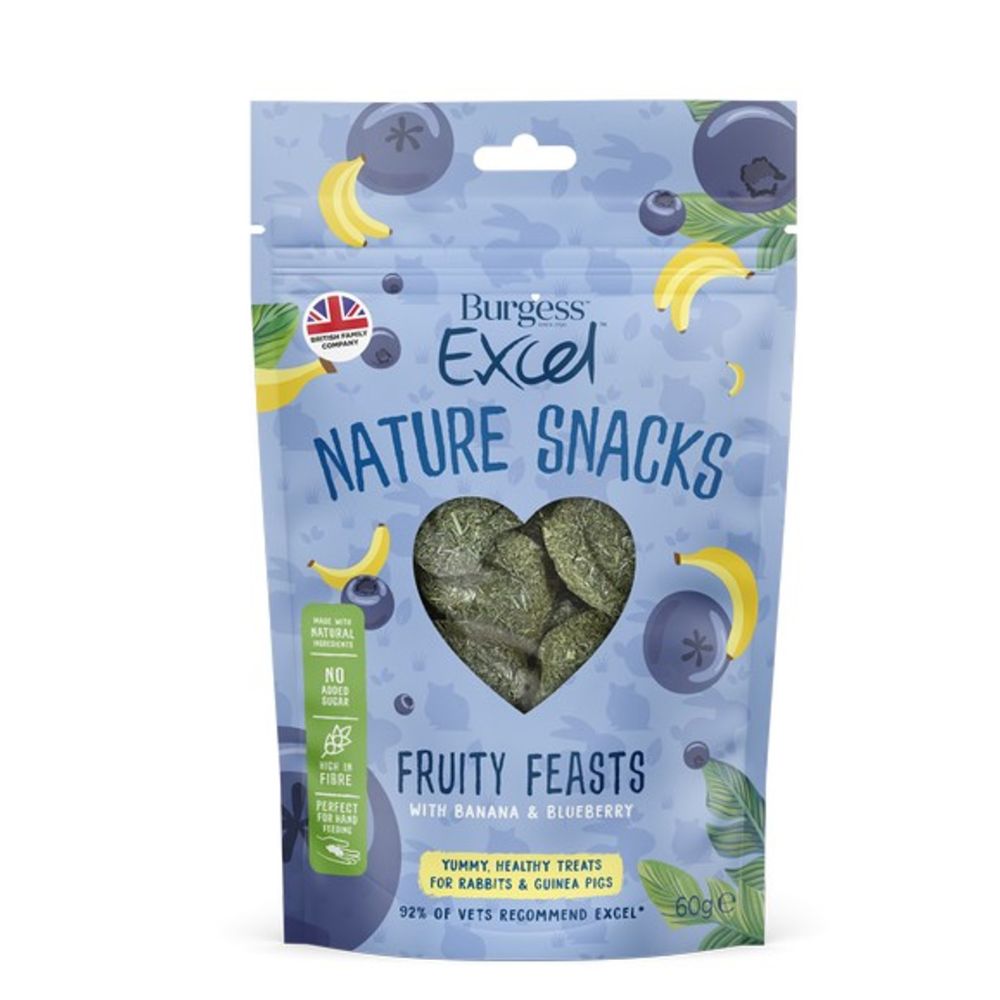 Burgess Excel Nature Snacks Fruity Feasts 60g