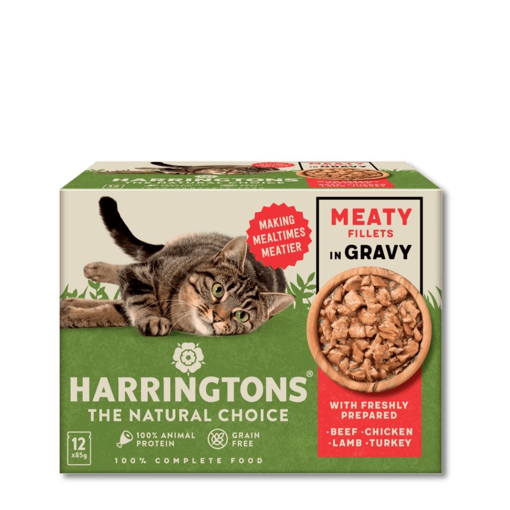 HARRINGTONS Cat Pouches Meaty Selection in Gravy 12x85g