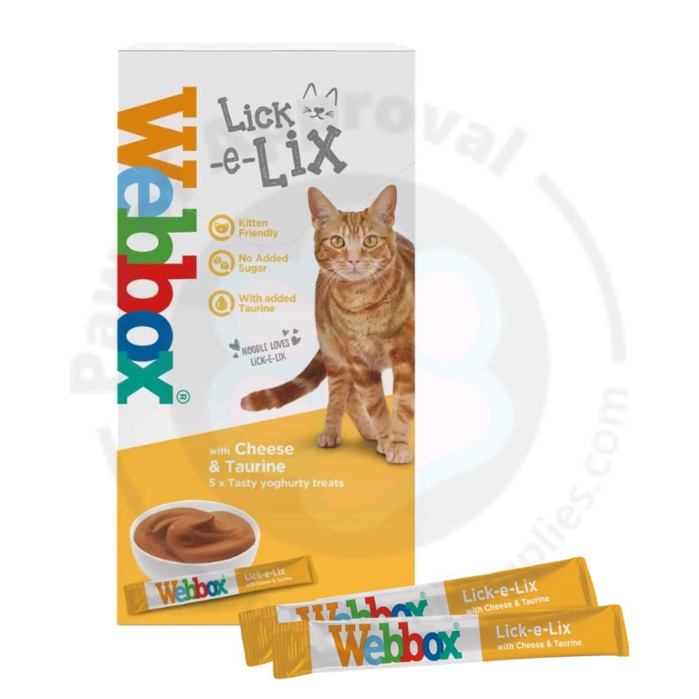 Webbox Lick-e-Lix Cat Treats with Cheese & Taurine x5 Sachets